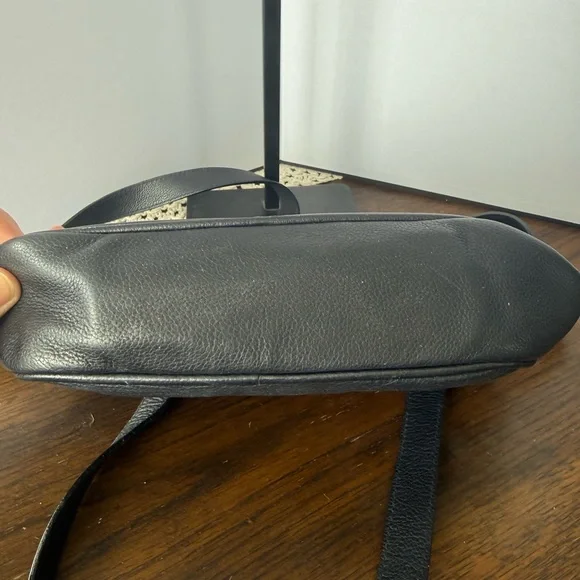 Salvatore Ferragamo Navy Leather Bag with Gold Accents - Picture 11 of 11